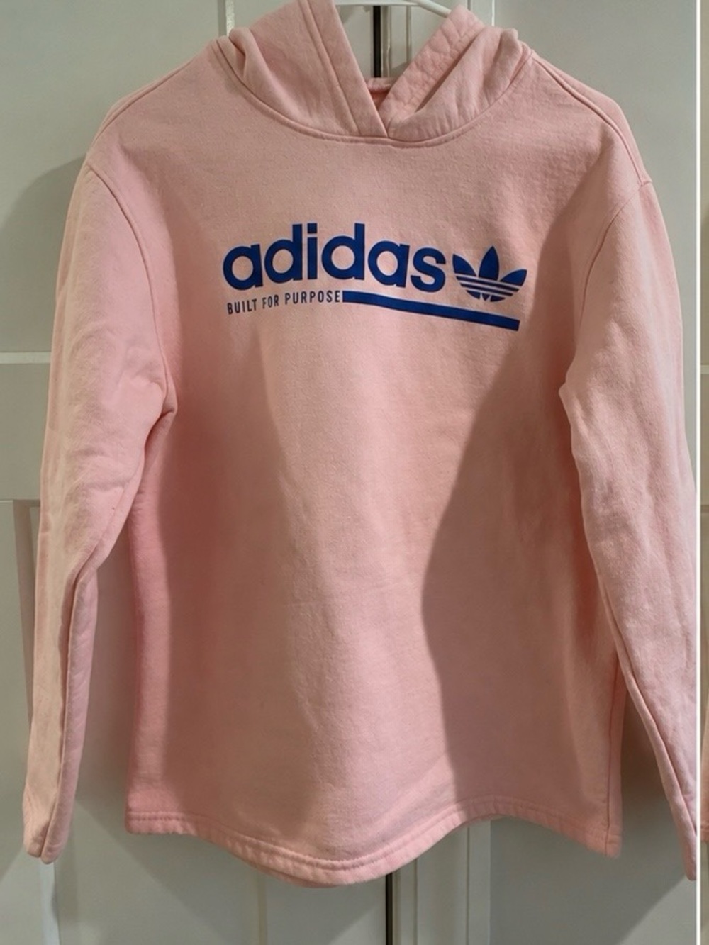 adidas Pink  Hooded Sweatshirt with Blue Logo